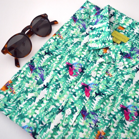 School Of Fish Printed Short Sleeve Shirt - Picture 4 of 6